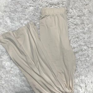 Cream flare legging pants